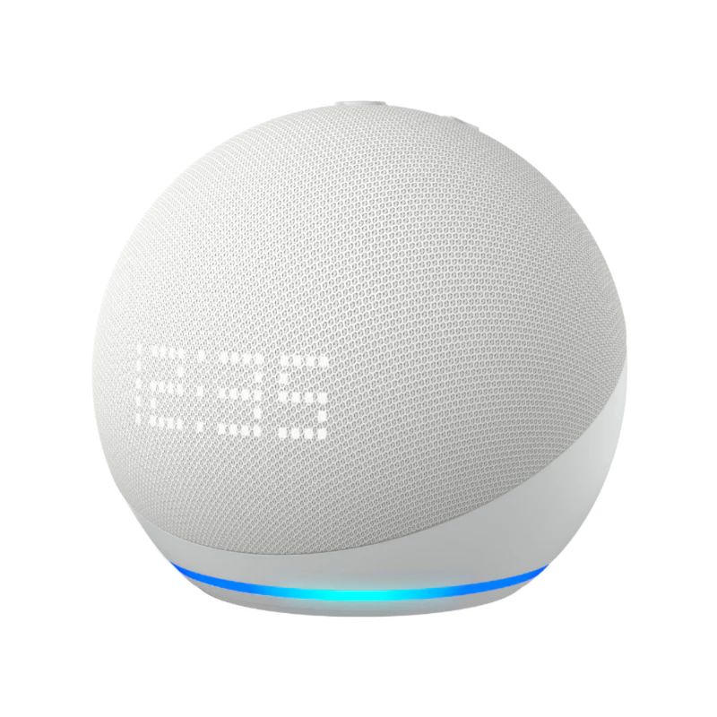 AMAZON ECHO DOT 5 C/ CLOCK (5TH GEN) CON ALEXA- GLACIER WHITE