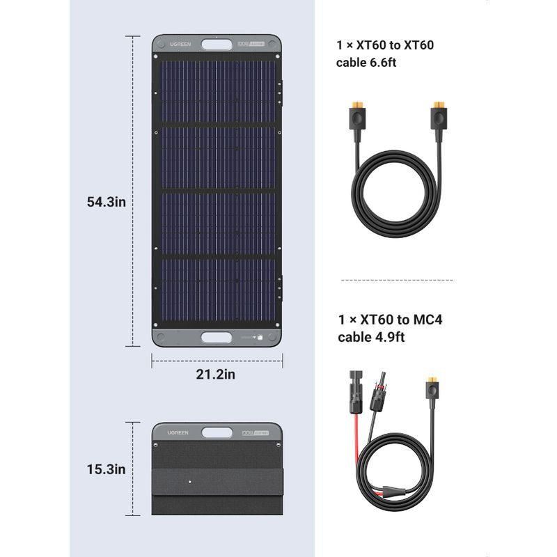 UGREEN-PANEL-SOLAR-PLEGABLE-PORTATIL-100W-CONEXION-XT60-SC100