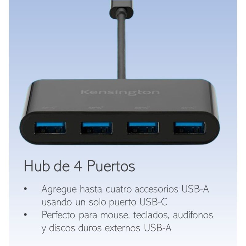 KENSINGTON HUB USB-C / 4 USB-A / 10GBPS