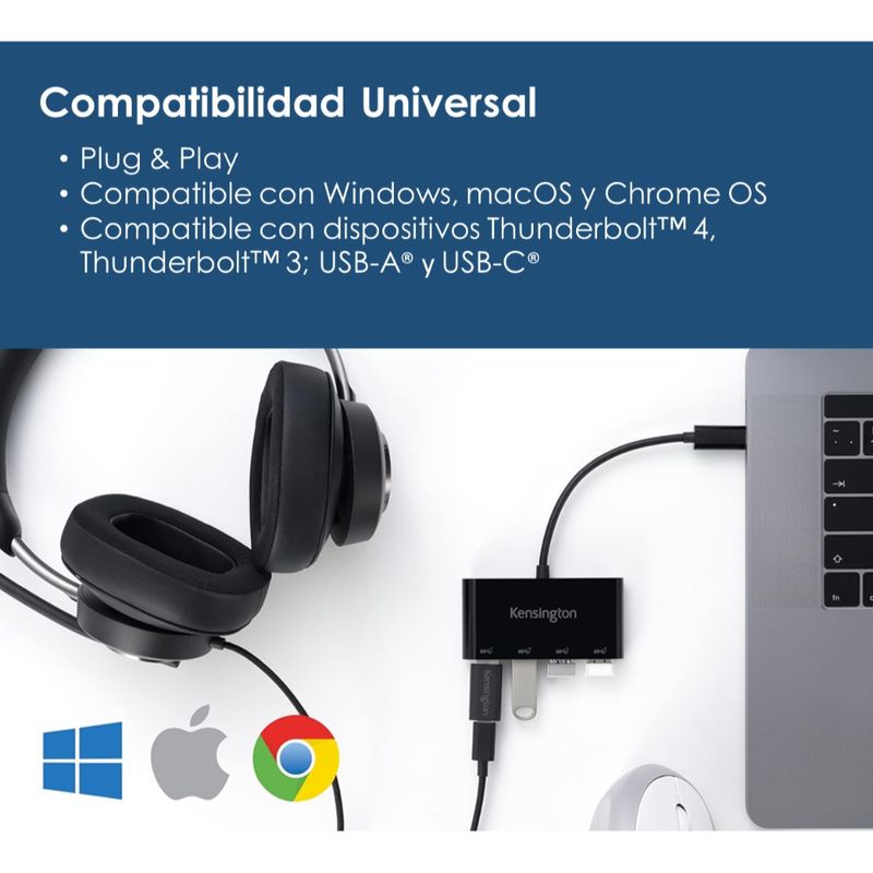 KENSINGTON HUB USB-C / 4 USB-A / 10GBPS