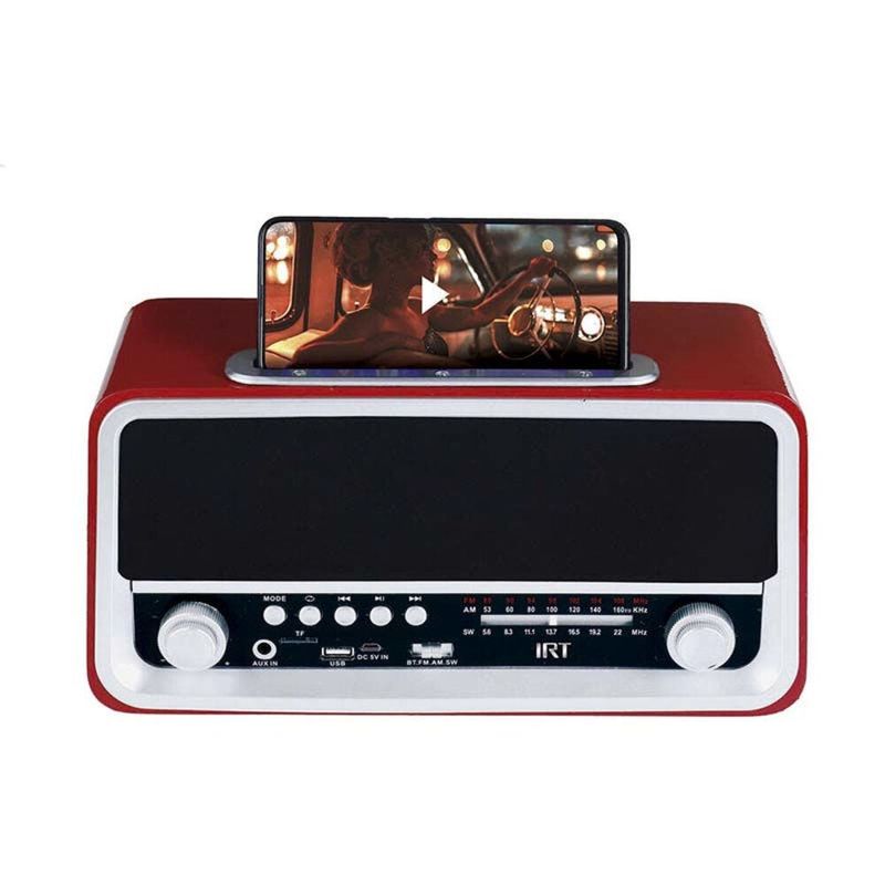 Irt Radio Retro Bt/Fm/Am/Sw/Usb/Sd/Aux Roja Radios Vintage
