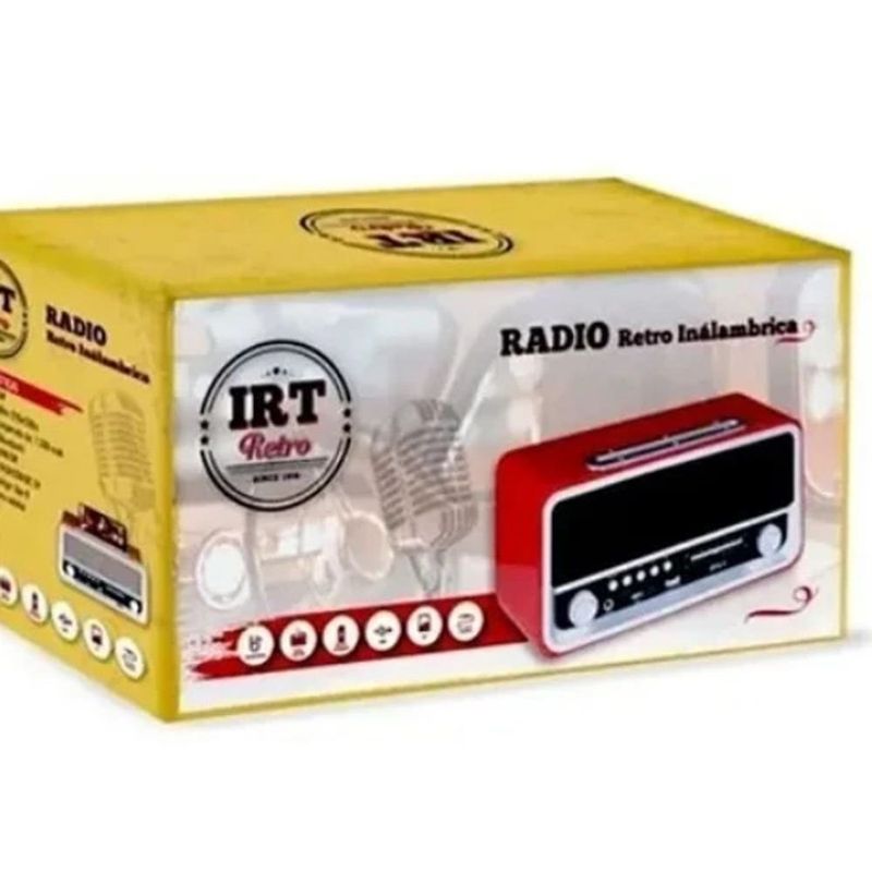 Irt Radio Retro Bt/Fm/Am/Sw/Usb/Sd/Aux Roja Radios Vintage