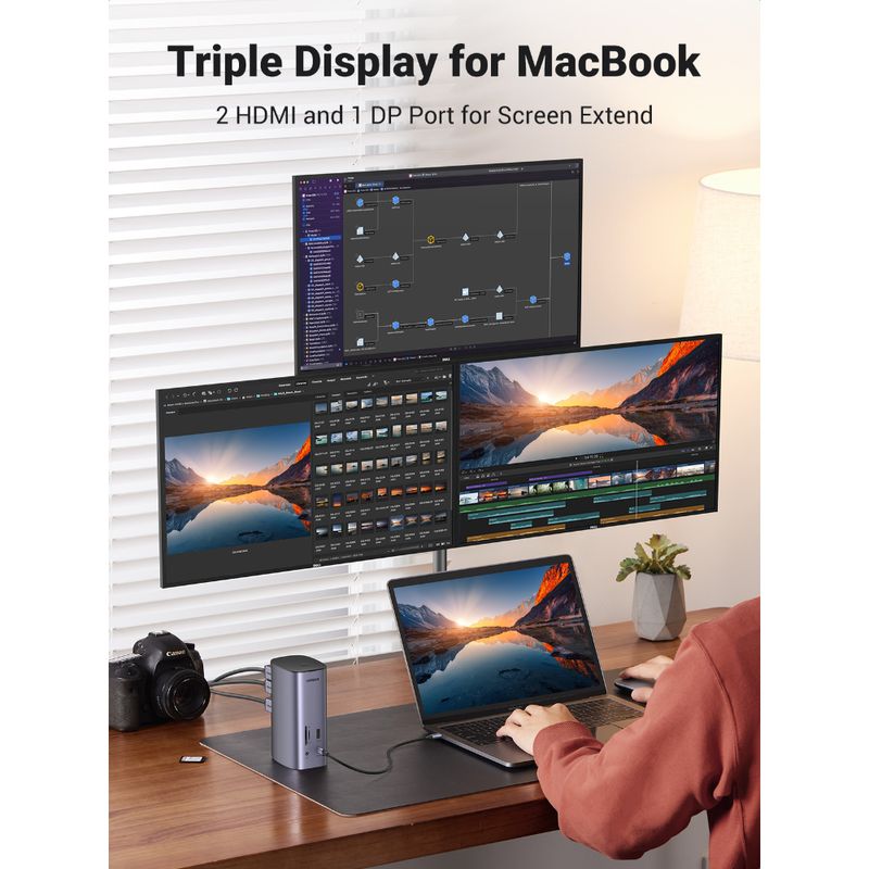 UGREEN MULTIPUERTO USB-C 12 EN 1 DOCKING STATION CM555