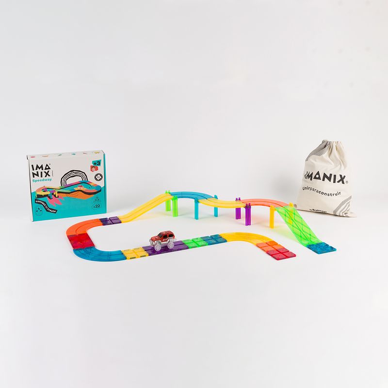 IMANIX JUEGO DE CONSTRUCCION MAGNECTICO DE 22 PIEZAS SPEEDWAY IMA-SW22
