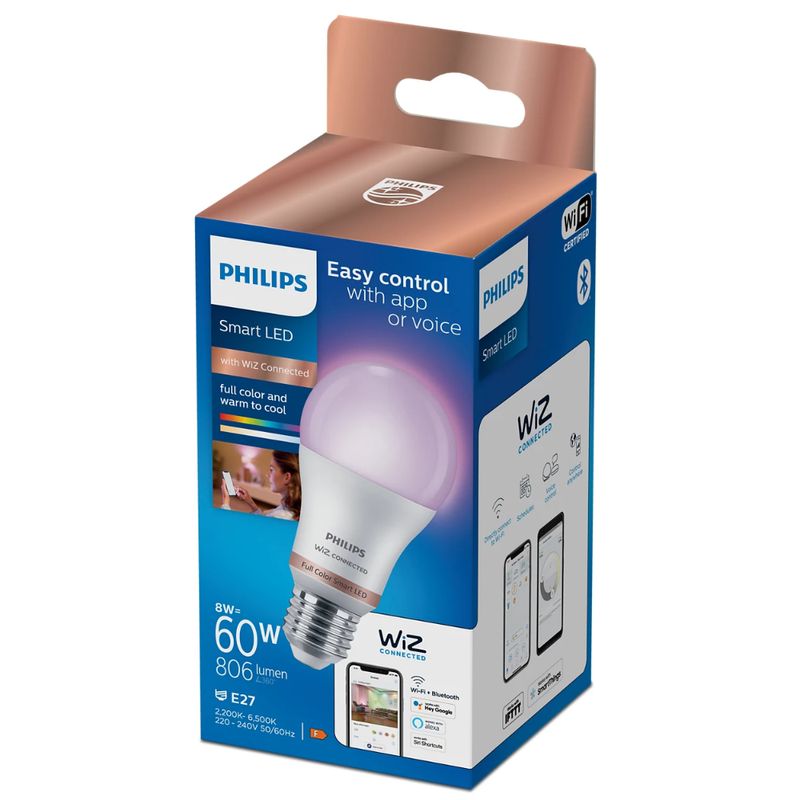 PHILIPS-AMPOLLETA-WIFI-60W-A60-E27-822-65-RGB-6-1PF