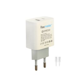 TECMASTER CARGADOR DE PARED 20W USB-A/USB-C + CABLE USB-C