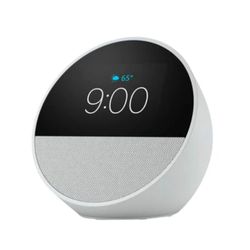 AMAZON ALEXA ECHO SPOT 2024 RELEASE SMART ALARM CLOCK VIBRANT SOUND WHITE
