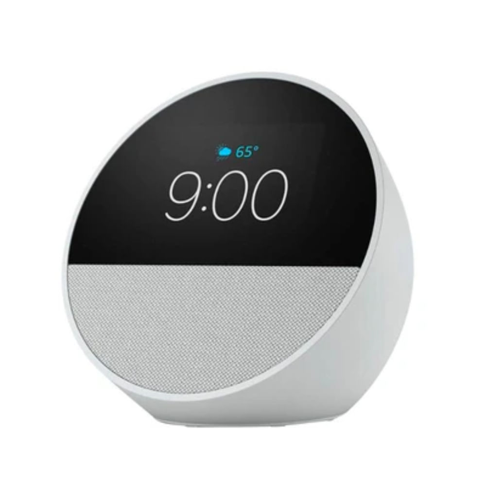 AMAZON ALEXA ECHO SPOT 2024 RELEASE SMART ALARM CLOCK VIBRANT SOUND WHITE