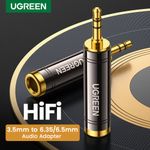 UGREEN ADAPTADOR GOLD ESTEREO JACK 6.3MM H/M PLUG 3.5MM AV168