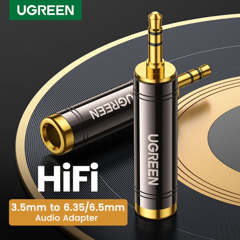 UGREEN ADAPTADOR GOLD ESTEREO JACK 6.3MM H/M PLUG 3.5MM AV168