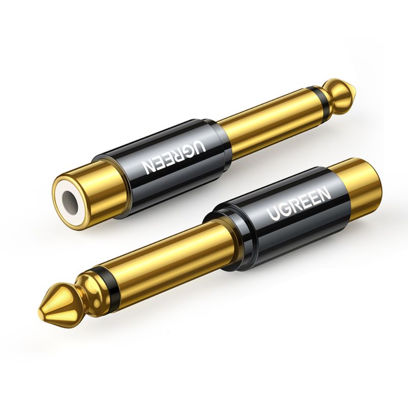 UGREEN-ADAPTADOR-GOLD-MONO-RCA-H-M-PLUG-6.3MM-AV169