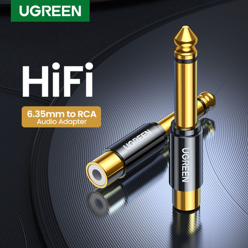 UGREEN-ADAPTADOR-GOLD-MONO-RCA-H-M-PLUG-6.3MM-AV169