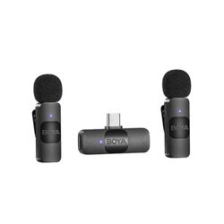 BOYA BY-V20 MICROFONO INALAMBRICO DOBLE ULTRA COMPACTO Y PORTABLE 2.4GHZ CONECTOR USB-C