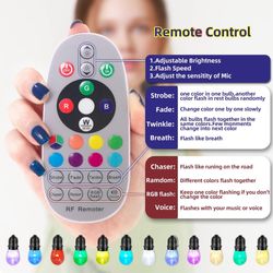 LUCES RGB SOLAR CON CONTROL REMOTO 15 AMPOLLETAS 15MT IP65