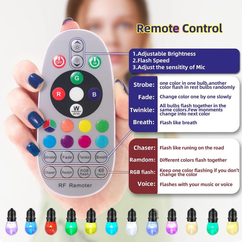 LUCES-RGB-SOLAR-CON-CONTROL-REMOTO-15-AMPOLLETAS-15MT-IP65
