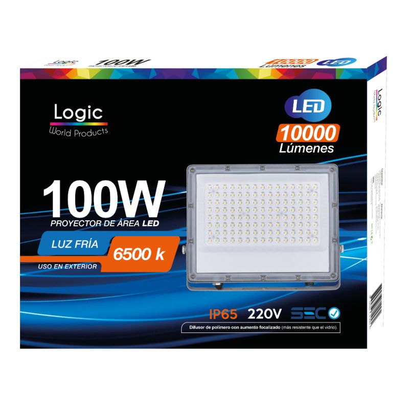 LOGIC-PROYECTOR-DE-AREA-LED-100W-10.000LM-6500K-IP65-175081