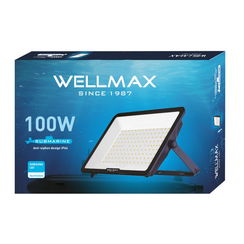 WELLMAX  PROYECTOR DE AREA LED SUBMARINE 100W 6500K  175138