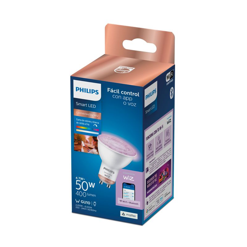 PHILIPS-AMPOLLETA-SMART-COLOR-AMBIENCE--WFB-50W-GU10-922-65-RGB-6-1PF-WIZ