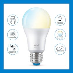 WIZ AMPOLLETA SMART LUZ CALIDO/FRIA WI-FI BLE TW/8W A60 220V E27 6/1PF