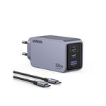 UGREEN CARGADOR GAN TECH FAST SLIM 100W 2 USB-C / USB-A  + CABLE USB-C/USB-C  1.5M 100W MAX X757