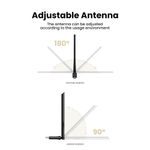 UGREEN ADAPTADOR USB INALAMBRICO DUAL-BAND ANTENA/ALTA GANANCIA AC650 433MBPS MAX CM496