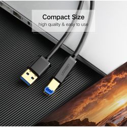 UGREEN CABLE DE DATOS 3.0 PARA IMPRESORA USB-A/USB-B 2M US210