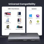 UGREEN MULTIPUERTO USB-C / (2)HDMI 8K30HZ + 3USB 3.0 + INUSB-C PD CM498