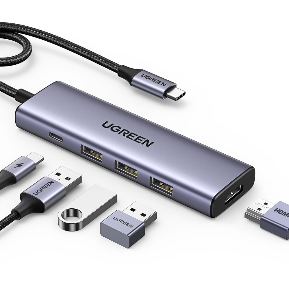 UGREEN MULTIPUERTO USB-C 1HDMI 4K60HZ  3USB 3.0 INUSB-C PD CM511