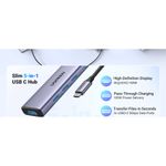 UGREEN-MULTIPUERTO-USB-C-1HDMI-4K60HZ---3USB-3.0---INUSB-C-PD-CM511