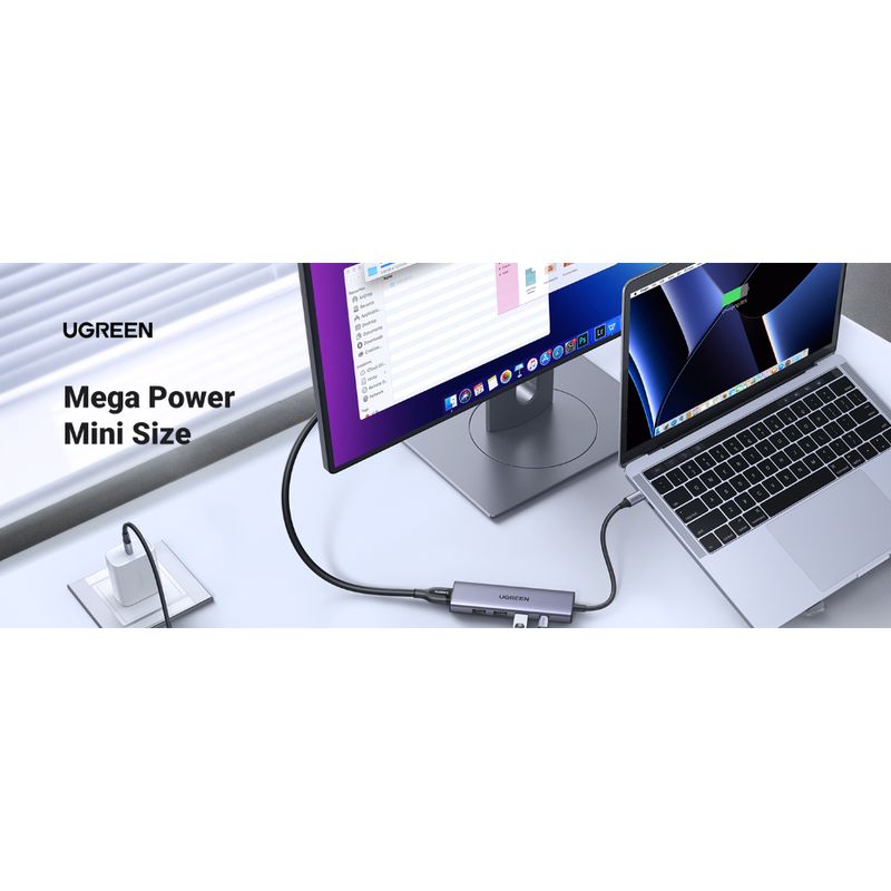 UGREEN-MULTIPUERTO-USB-C-1HDMI-4K60HZ---3USB-3.0---INUSB-C-PD-CM511