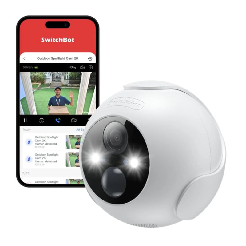 SWITCHBOT CAMARA SEGURIDAD EXTERIOR VISION NOCTURNA 2K/3MP TWO-WAY TALK OUTDOOR SPOTLIGHT