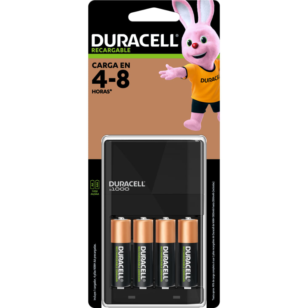 DURACELL CARGADOR PILAS + 4 PILAS AA CEF14 + AA4| casaroyal.cl - Casa Royal