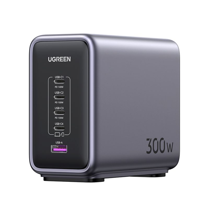 UGREEN SUPER CARGADOR PARA ESCRITORIO 300W 1 USB-A + 4 USB-C CD333