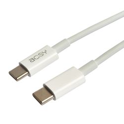 ACSY CABLE USB-C A USB-C DE 1 METRO BLANCO AC-WB45