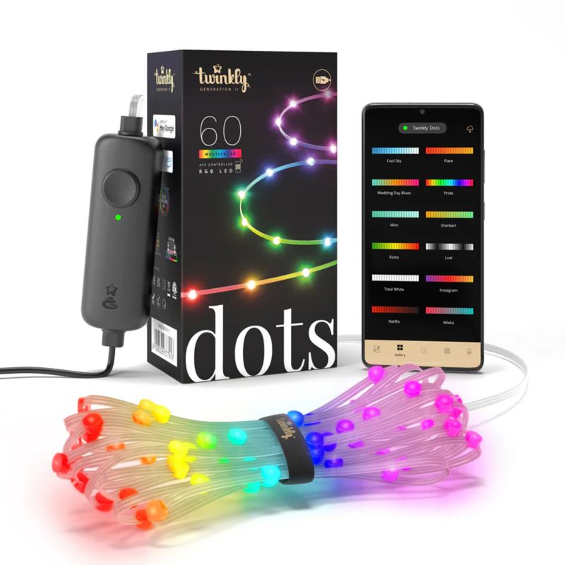 TWINKLY DOTS CADENA 60 LED RGB CABLE TRANSPARENTE USB-A TWINKLY TWD060STP-T