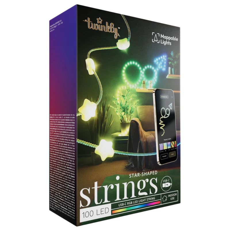 TWINKLY CADENA DE ESTRELLAS LED RGB USB-C CABLE TRANSPARENTE  TWKS100RGB-T