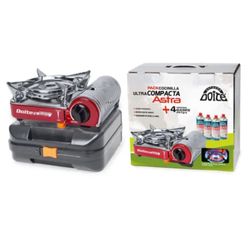 DOITE PACK COCINILLA ASTRA + 4 GAS 227 GRIS ROJO