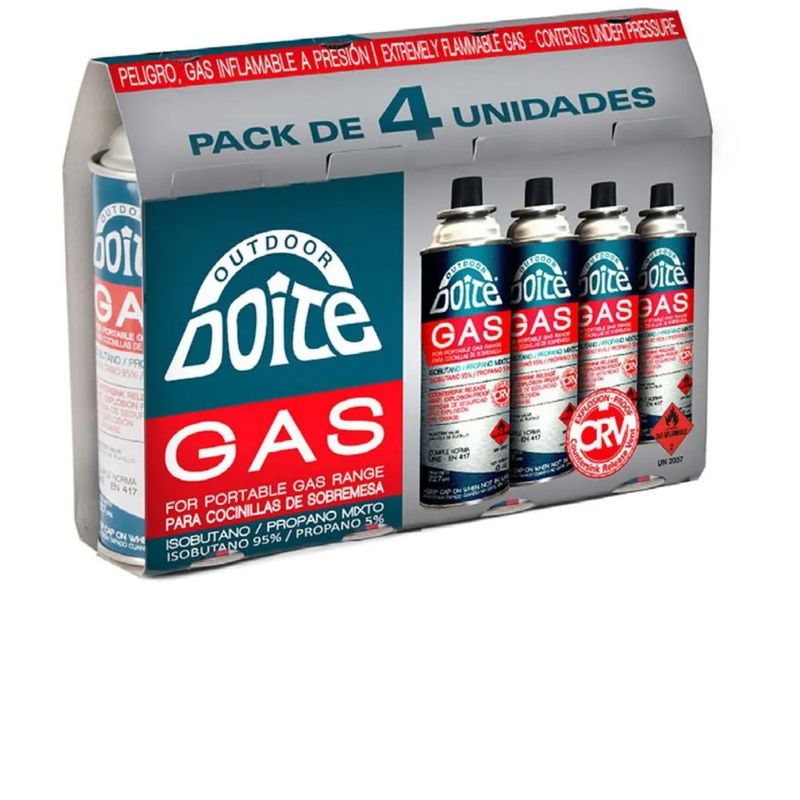DOITE PACK COCINILLA ASTRA + 4 GAS 227 GRIS ROJO