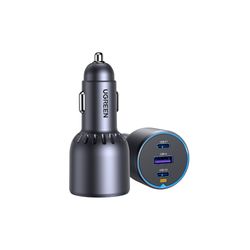 UGREEN CARGADOR AUTOMOVIL 2USB-C + 1USB-A CARGA RAPIDA 75W MAX BLACK  EC703