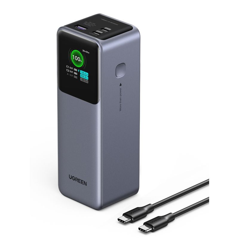 UGREEN-MEGA-BATERIA-PORTATIL-25.000MAH-CON-SALIDA-200W-MAX-CARGA-RAPIDA-2USB-C---1USB-A--PB722