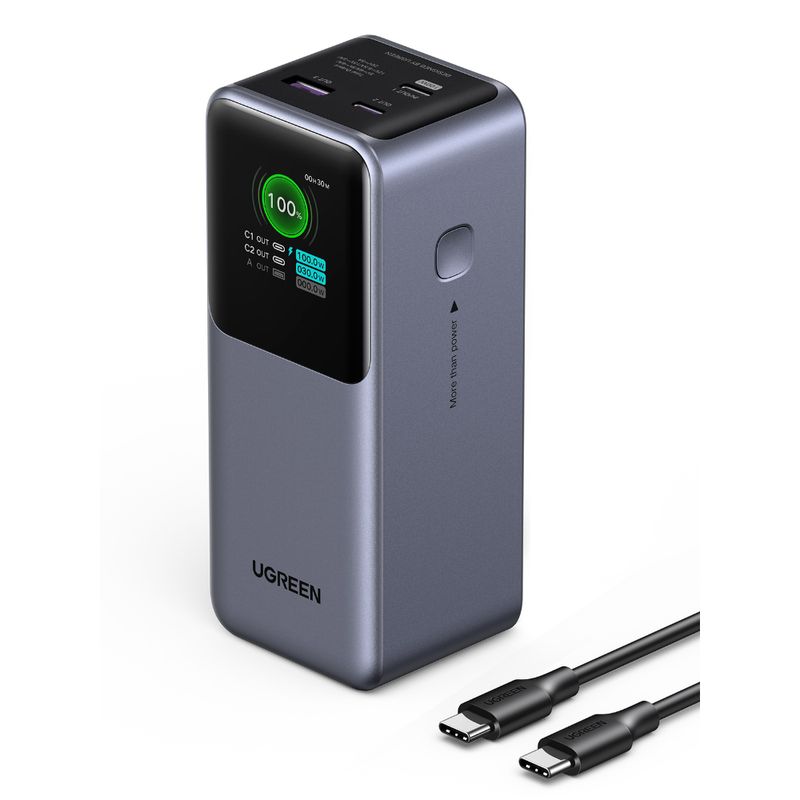 UGREEN-MEGA-BATERIA-PORTATIL-20.000MAH-CON-SALIDA-130W-MAX-CARGA-RAPIDA-2USB-C---1USB-A--PB721