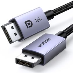 UGREEN CABLE DISPLAYPORT 2.1 M/M 1M 16-10-8K/60HZ  4K/120-240HZ BLINDADO DP118