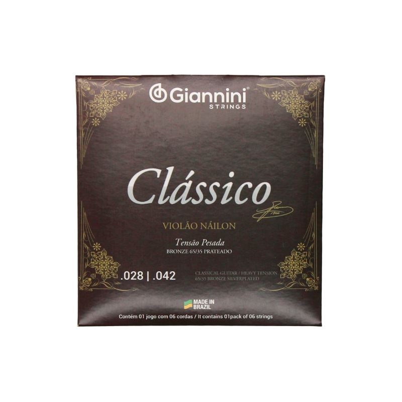 GIANNINI ENCORDADO  PARA GUITARRA CLASICA ALTA TENSION SILVER