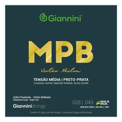 GIANNINI ENCORDADO  PARA GUITARRA CLASICA BLACK SILVER