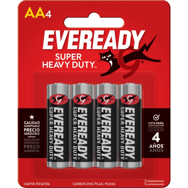 EVEREADY BLISTER PILAS  DE CARBON  CZN AA X 4  E301305000