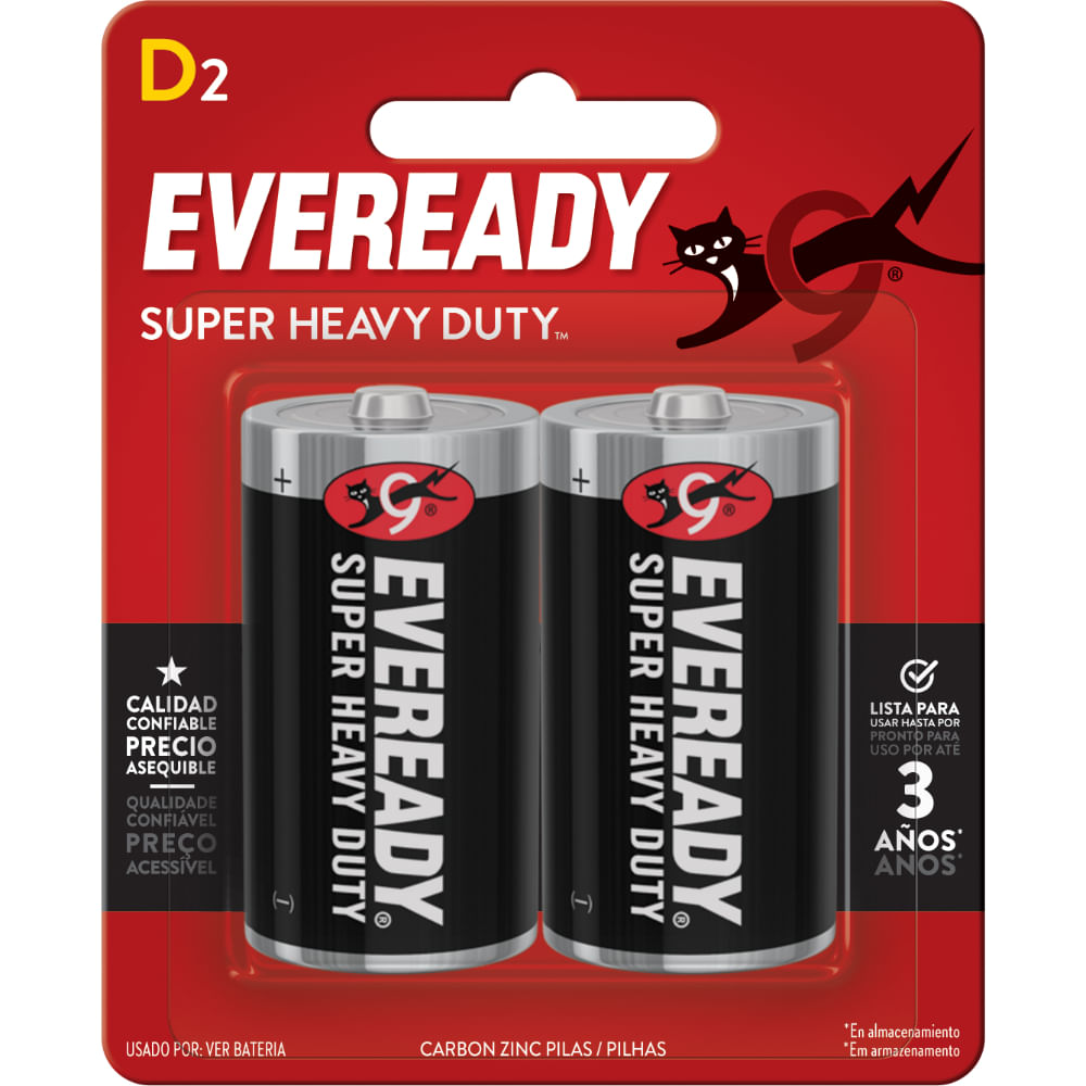 EVEREADY BLISTER PILAS TAMAÑO D X 2  E301510100