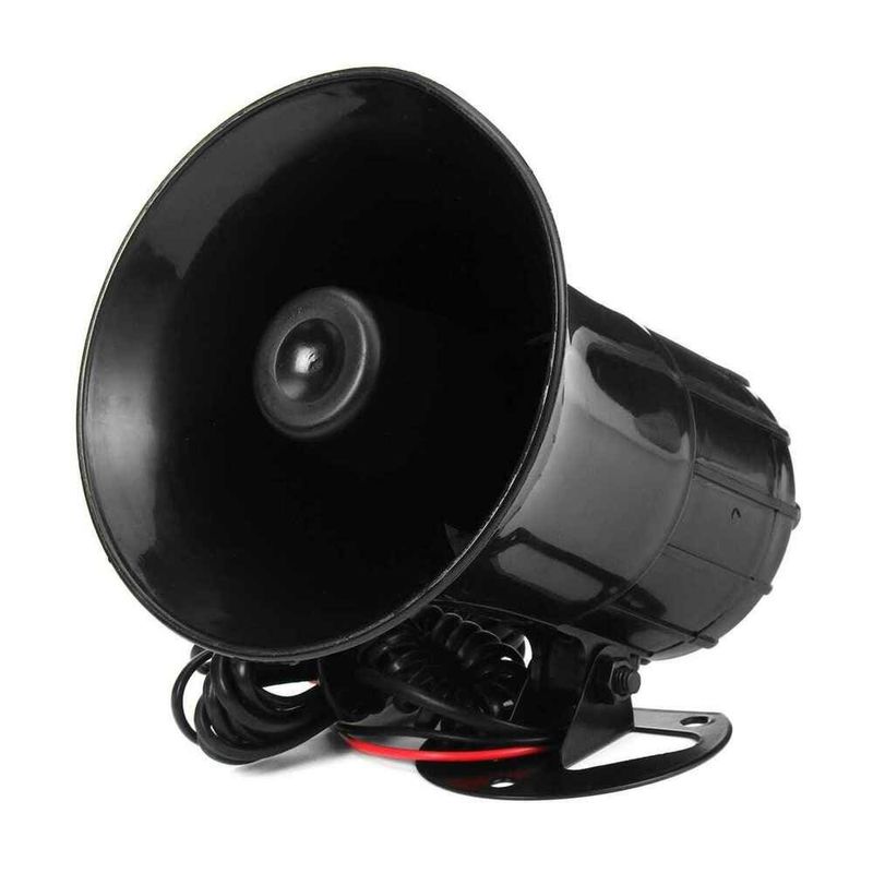Sirena 12V 20W 6 Tono Hs-110 Negra Bocinas