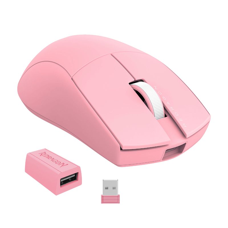 REDRAGON MOUSE GAMER KING PRO M916 1K HZ INALAMBRICO 26000 DPI ROSADO