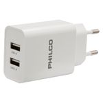 CARGADOR-DE-PARED-BLANCO-2.1A-DOBLE-USB-A---CABLE-USB-A-USB-C-PHILCO-79220R2109