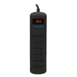 PHILCO ALARGADOR 1.5MT / 6 TOMAS, BLACK + PROTECCION